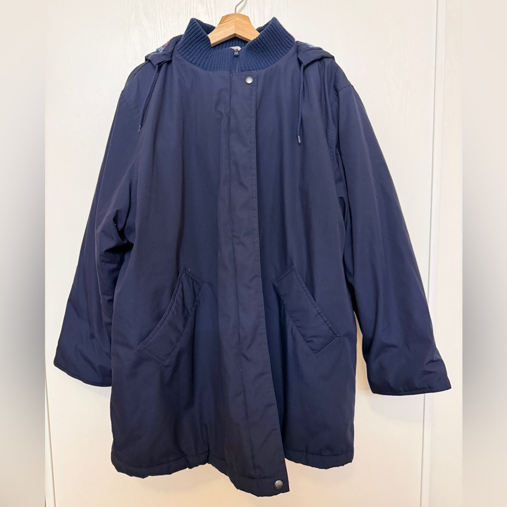 Cabin Creek Navy Hooded Trench Coat
